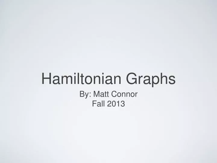 hamiltonian graphs