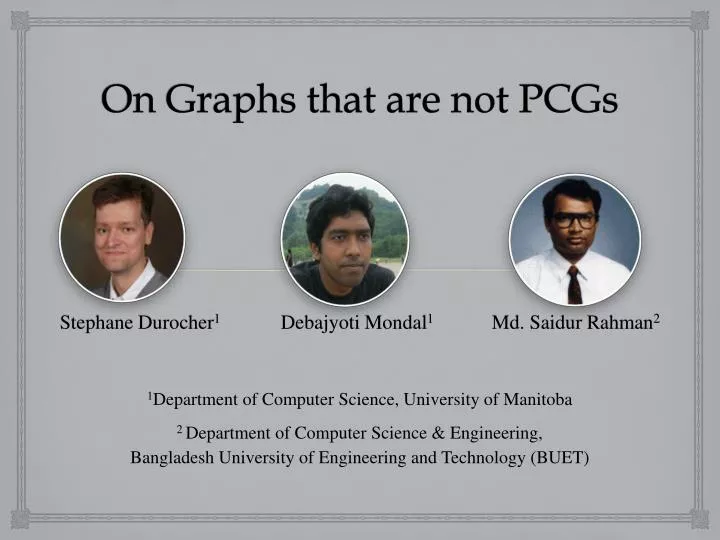 on graphs that are not pcgs