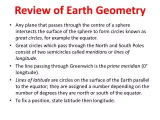 Review of Earth Geometry