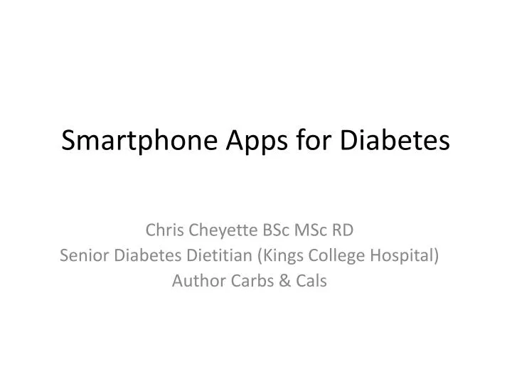 smartphone apps for diabetes