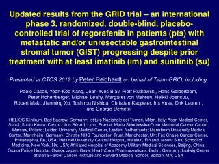 Presented at CTOS 2012 by Peter Reichard t on behalf of Team GRID, including: