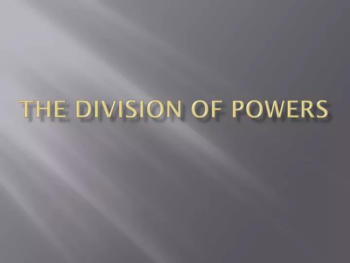 the division of powers