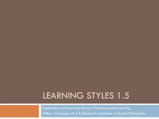 Learning Styles 1.5