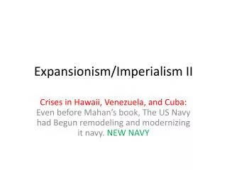 Expansionism/Imperialism II