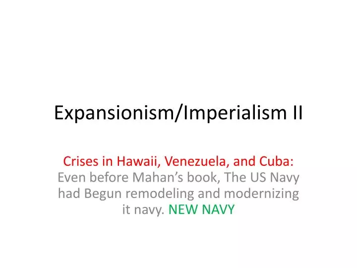 expansionism imperialism ii