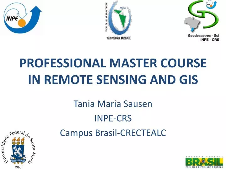 professional master course in remote sensing and gis