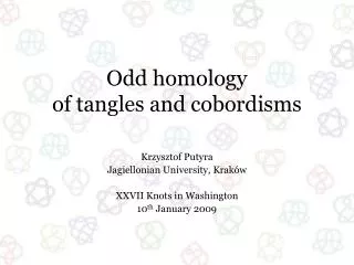 Odd homology of tangles and cobordisms