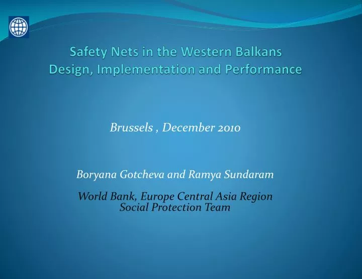 safety nets in the western balkans design implementation and performance