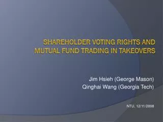 Shareholder Voting Rights and mutual fund trading in takeovers