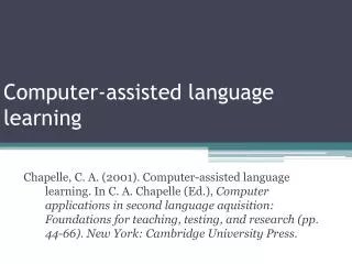 Computer-assisted language learning