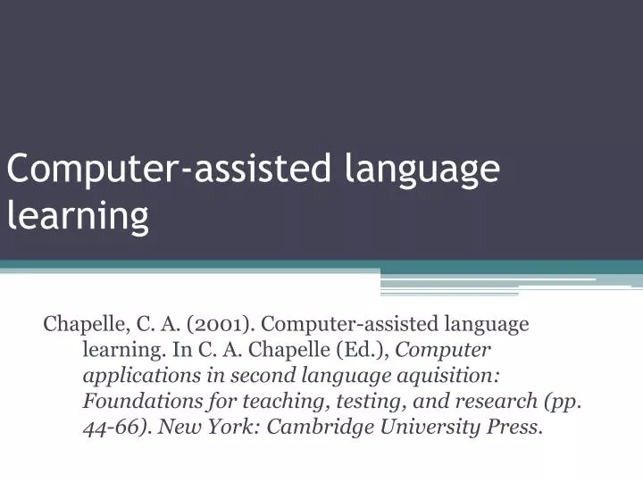 computer assisted language learning