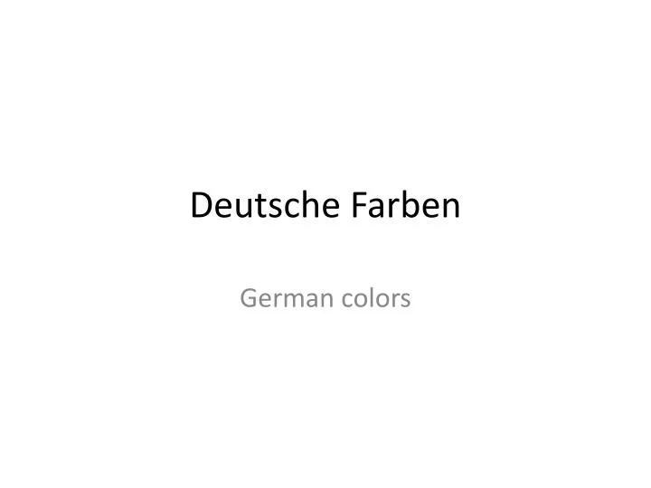 deutsche farben