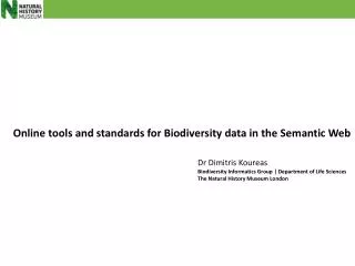 Online tools and standards for Biodiversity data in the Semantic Web