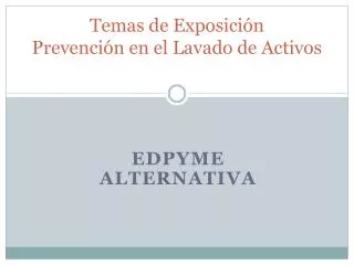 temas de exposici n prevenci n en el lavado de activos