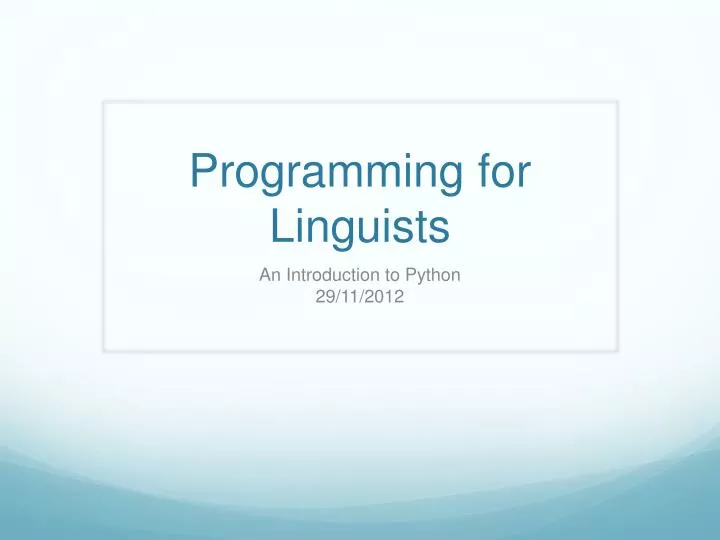 programming for linguists