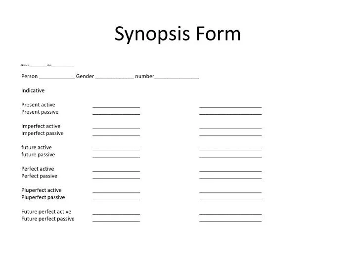 synopsis form