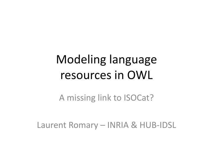modeling language resources in owl
