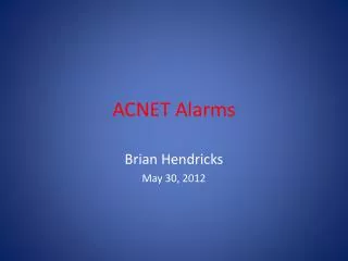 ACNET Alarms