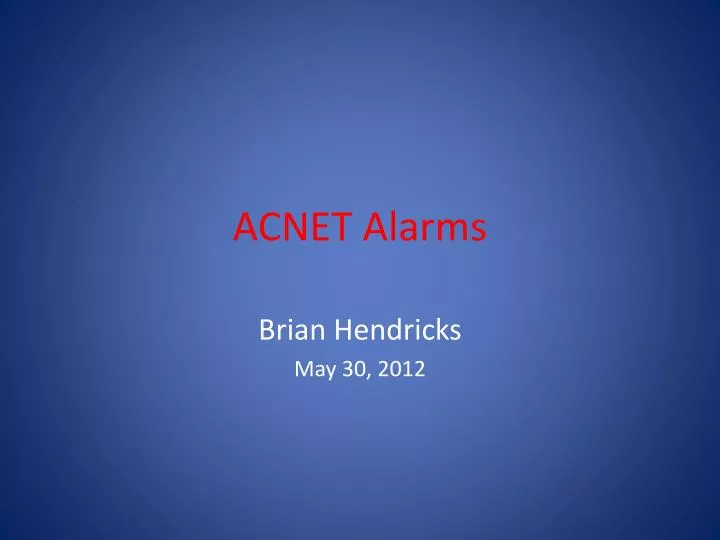 acnet alarms