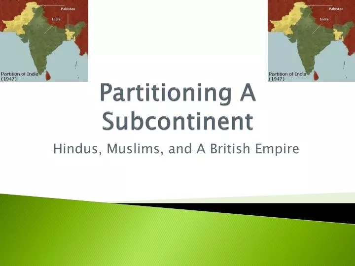 partitioning a subcontinent
