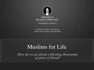 Muslims for Life
