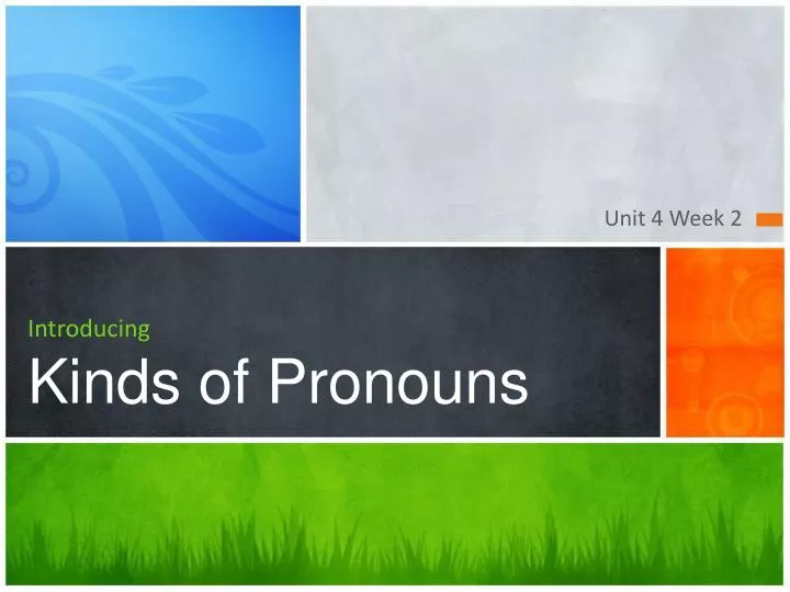 introducing kinds of pronouns