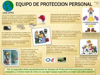 EQUIPO DE PROTECCION PERSONAL