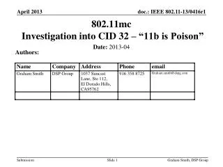 802.11mc Investigation into CID 32 – “11b is Poison”