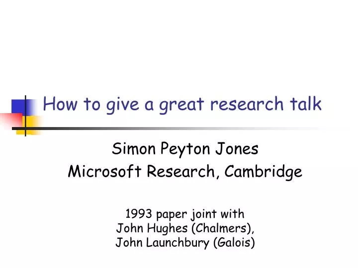 how to give a great research talk