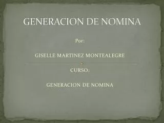 generacion de nomina