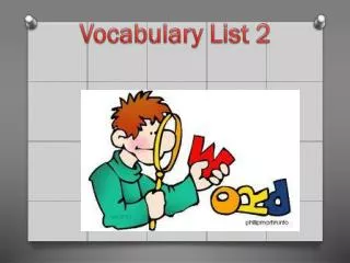 Vocabulary List 2