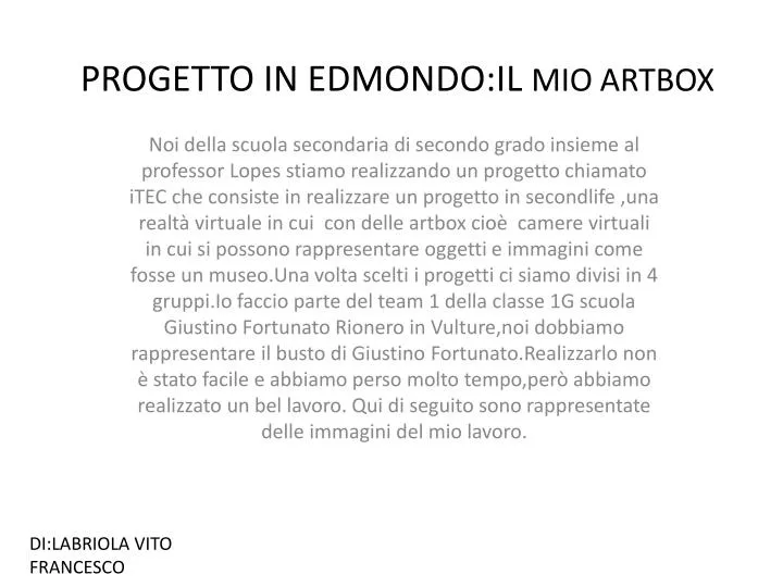 progetto in edmondo il mio artbox