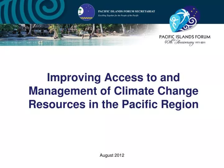 improving access to and management of climate change resources in the pacific region