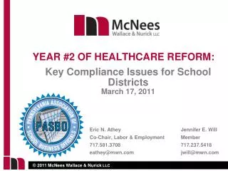 Key Compliance Issues for School Districts March 17, 2011