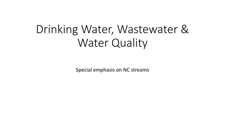 drinking water wastewater water quality