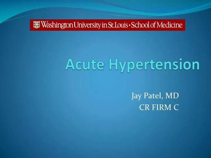acute hypertension