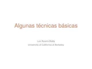 algunas t cnicas b sicas
