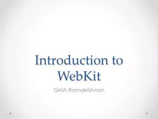 Introduction to WebKit