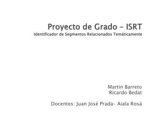 proyecto de grado isrt identificador de segmentos relacionados tem ticamente