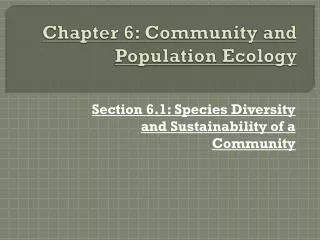 Chapter 6: Community and Population Ecology