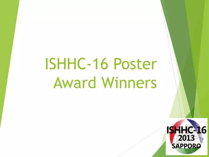 ishhc 16 poster award winners