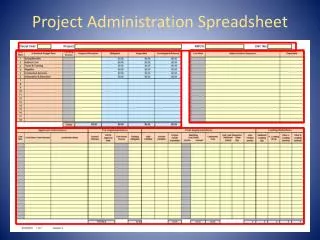 Project Administration Spreadsheet