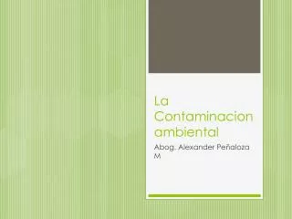 la contaminacion ambiental