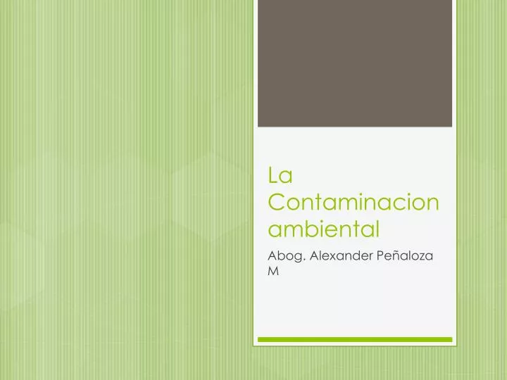 la contaminacion ambiental