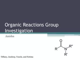 Organic Reactions Group Investigation
