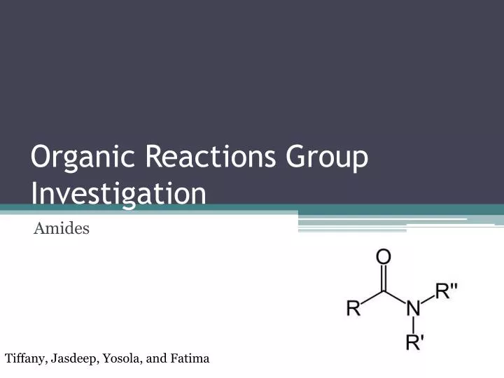 organic reactions group investigation