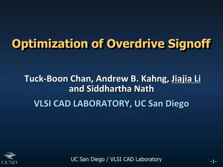 optimization of overdrive signoff