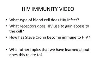 HIV IMMUNITY VIDEO