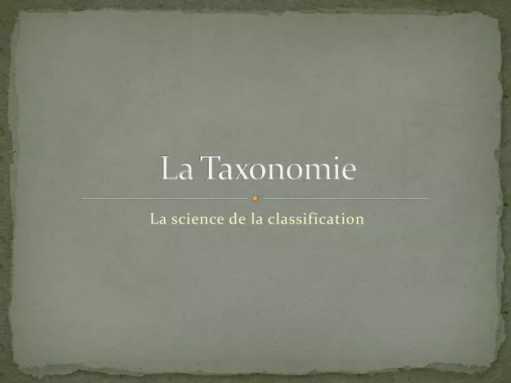 la taxonomie