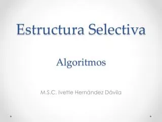 estructura selectiva algoritmos